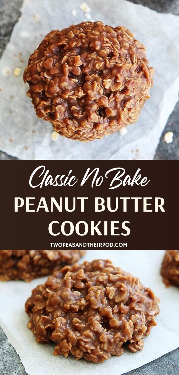 no bake peanut butter cookies on parchment paper