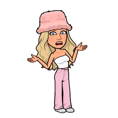 a cartoon girl with blonde hair wearing pink pants and a pink hat on her head