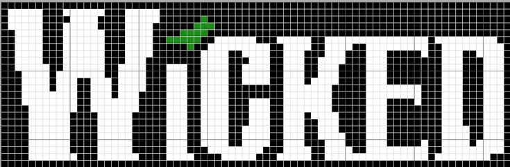 an image of the word project written in white and green on a black grid background