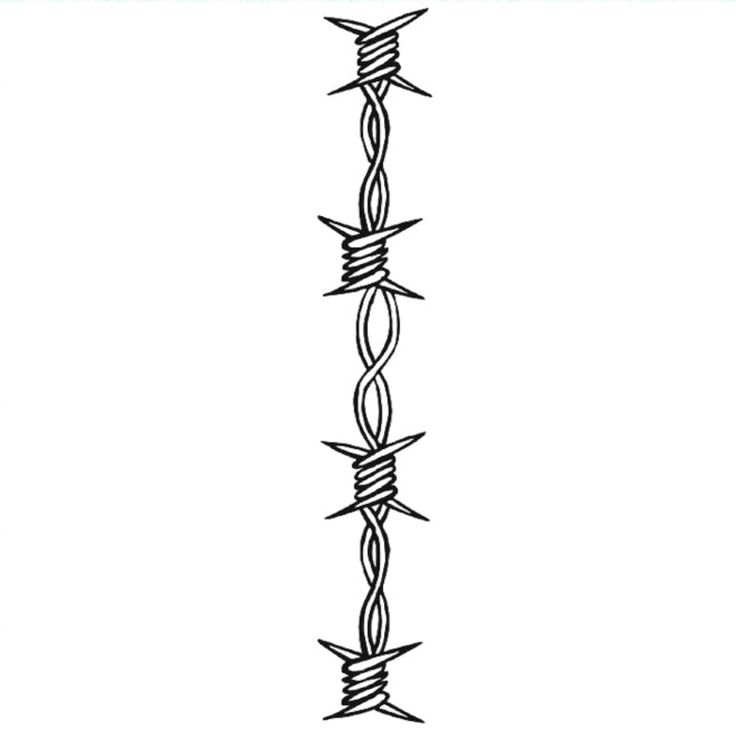 a black and white drawing of barbed wire