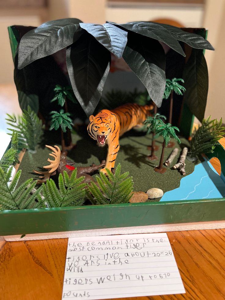 a paper model of a tiger in the jungle