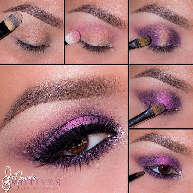 Pink eyeshadow -https://www.facebook.com/Net2Cosmetics/photos/a.182296081938167.1073741828.182154225285686/339969849504122/?type=1&theater Pink Makeup Tutorial, Rosa Make-up, Party Makeup Tutorial, Purple Tips, Awesome Makeup, Trendy Eyeshadow, Makeup Tutorial Step By Step, Purple Eye Makeup, Makeup Tutorial Eyeshadow