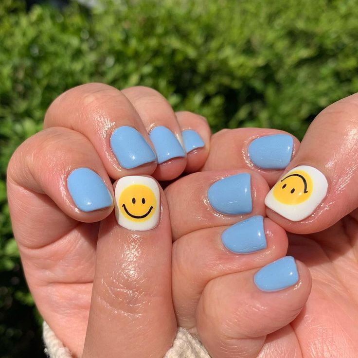 One Happy Dude Nails, Smile Nails, Nails Colour, Hello Nails, Hippie Nails, Sassy Nails, Cute Simple Nails, Happy Nails, Simple Gel Nails