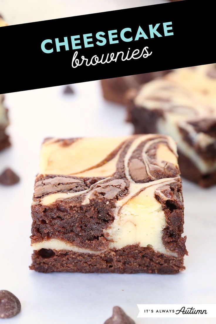 easy cheesecake brownies with oreo cookies on the side and text overlay that reads easy cheesecake brownies