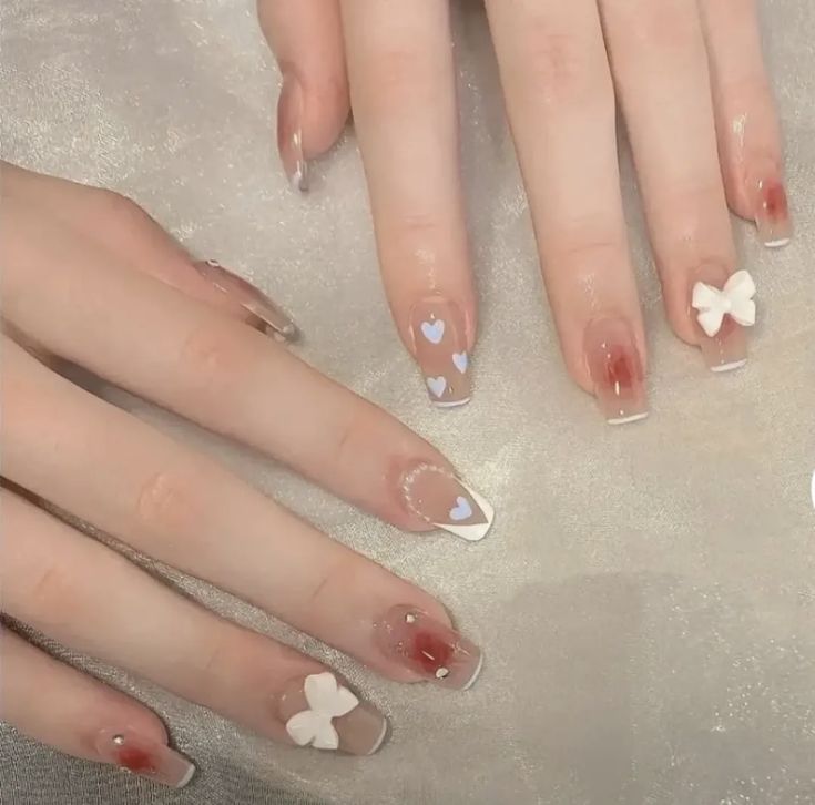 douyin nails, jelly nails, asian nails, korean nails, japanese nails, chinese nails, chinese tiktok nails, gel nails, gelx nails, acrylic nails, nails inspo, nail ideas, nail polish, long nail designs, elegant nail designs, wedding nails, silver nails, kirstin titus nails, erika titus nails, heart nails, valentines nails, valentines day nails, pink nails, princess nails Wedding Nails Silver, Erika Titus Nails, Nail Designs Wedding, Valentines Day Nails Pink, Erika Titus, Nails Asian, Nails Chinese, Chinese Nails, Douyin Nails