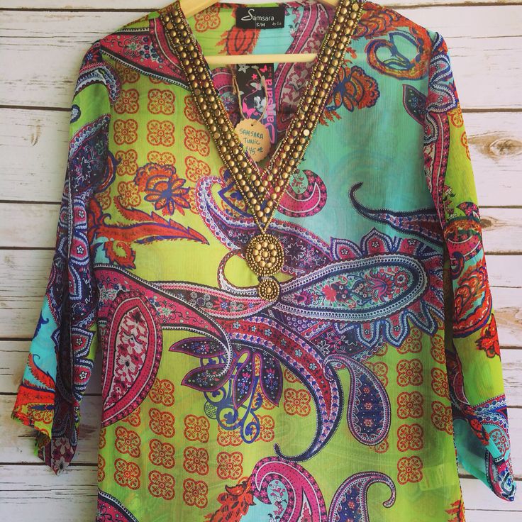 Samsara Indian see thru tunic with good beaded detail #beachstyle #boho #chic #bohobeach www.nobebohobeach.com Boho Chic Dress, Hippie Shirt, Beach Look, Boho Beach, Swimsuit Cover, South Beach, Beach Style, Men's Blazer, Boho Chic