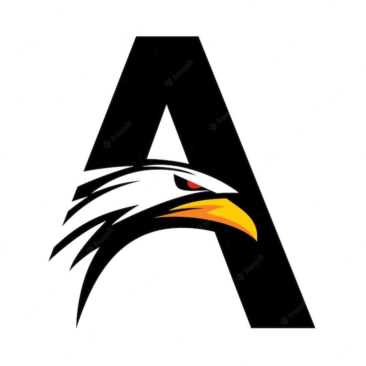 an eagle head with the letter a in it