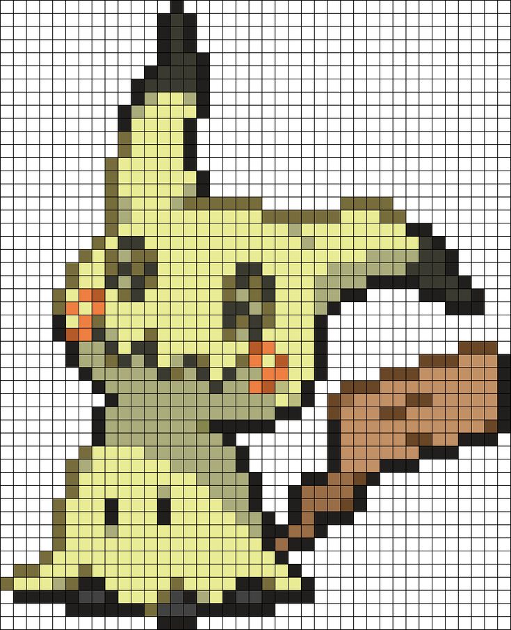 a pixellated image of a pikachu holding a pickle