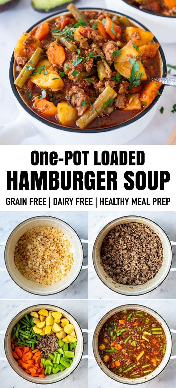 one pot loaded hamburger soup is an easy and healthy meal