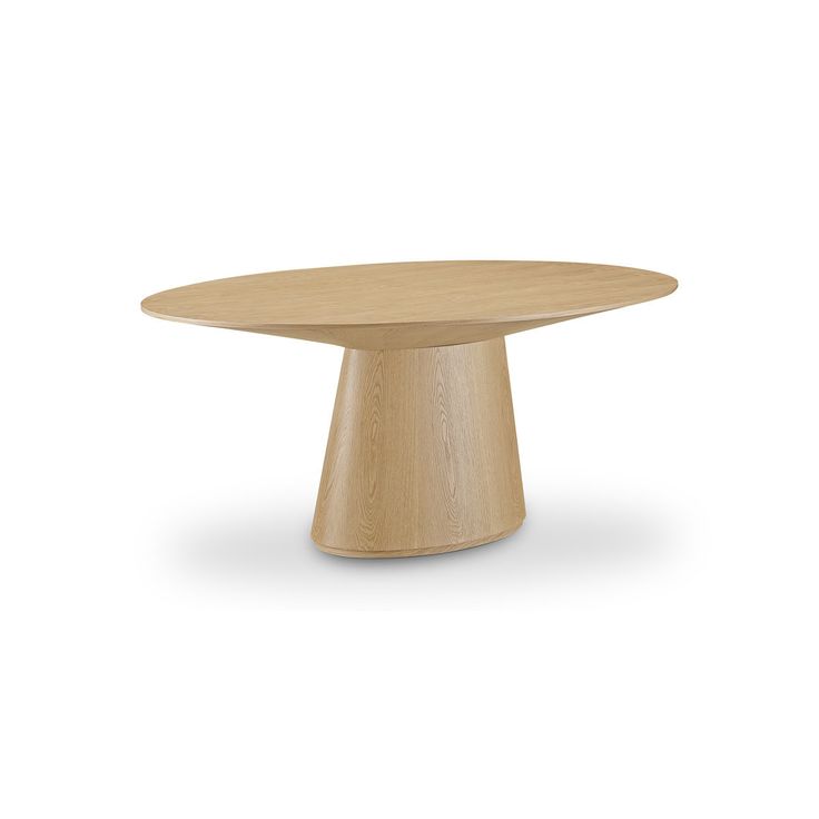 a round wooden table on a white background