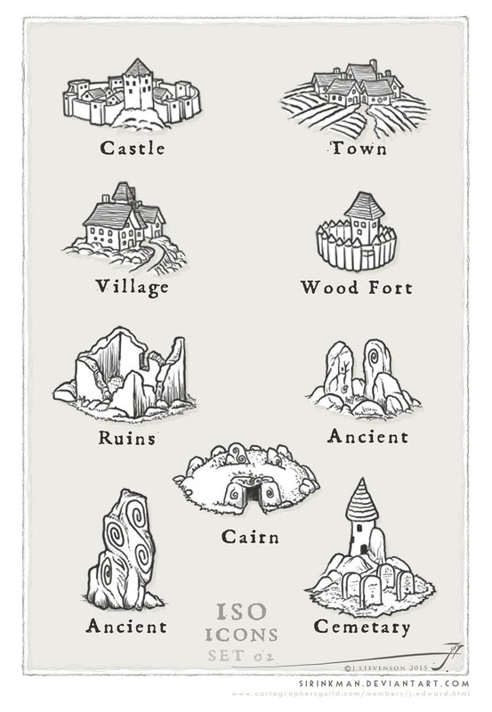 an image of castles and their names in black ink on a white paper with the words castle