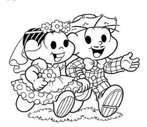 two cartoon characters sitting next to each other with flowers on their feet and one holding an umbrella