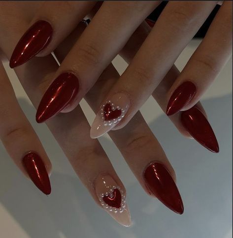 Red Chrome Nails, Hoco Nails, Dark Red Nails, Red Chrome, Simple Fall Nails, Formal Nails, Nude Nail Designs, Gel Nail Tips, Nail Prep