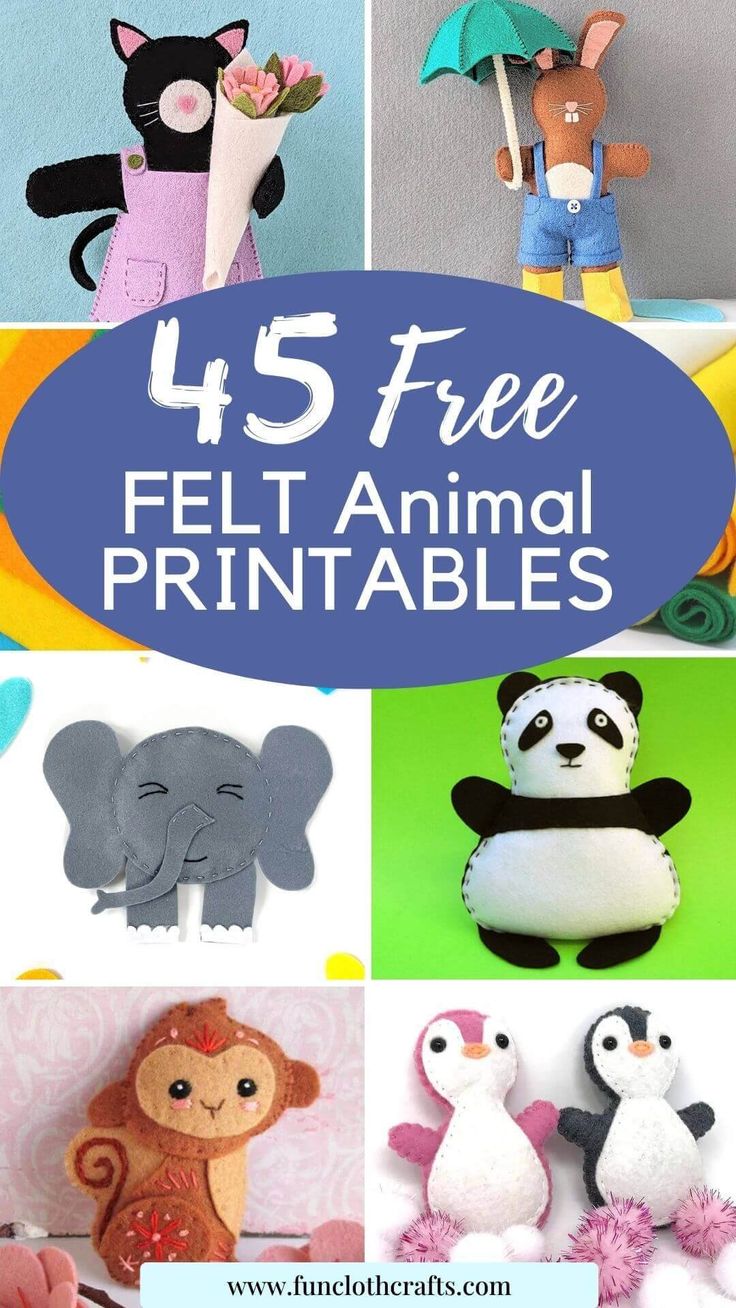 the top five free felt animal printables for kids