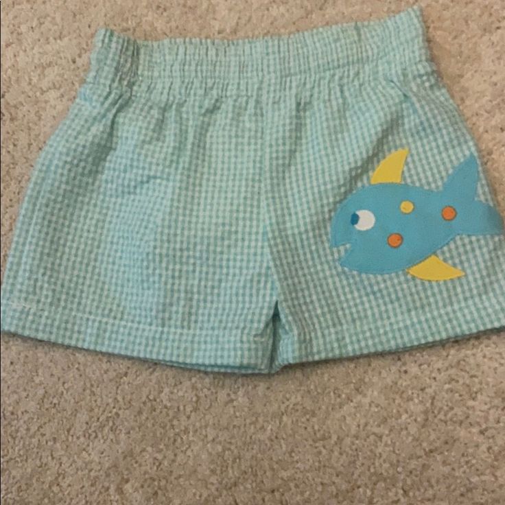 Adorable Seersucker Shorts With Fish. Girl Or Boy. Never Worn With Tags! Cute Playtime Shorts With Pockets, Cute Shorts With Pockets For Playtime, Spring Cotton Swim Trunks For Playwear, Spring Casual Cotton Swim Trunks, Blue Summer Bottoms For Playtime, Summer Blue Bottoms For Playtime, Playful Short Swim Trunks For Spring, Fun Playwear Bottoms For Spring, Fun Spring Playwear Bottoms