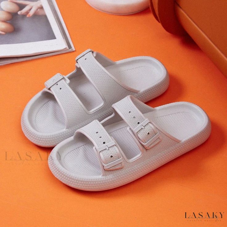 Lasaky - Chunky Platform Sandals: Couples Indoor and Outdoor Slides with Soft Sole Leather Snow Boots, Chunky Platform Sandals, Warm Snow Boots, Waterproof Snow Boots, Women Slides, Orange Shoes, Winter Shoes For Women, Summer Slippers, Waterproof Winter Boots