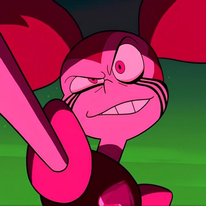 a cartoon character holding a large pink object