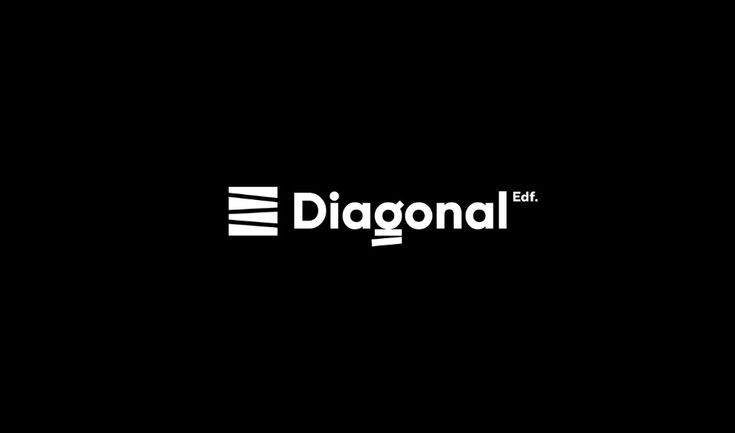 the diagonal logo is black and white