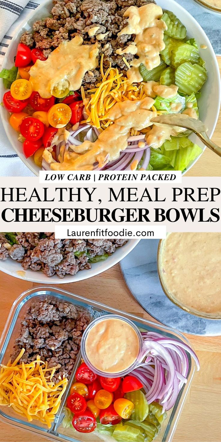 cheeseburger salad w / skinnyy special sauce is an easy and healthy meal