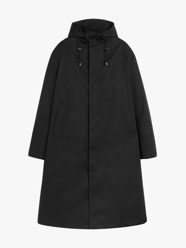 Dark Blue Coat, Long Hooded Coat, Black Raincoat, Long Rain Coat, Hooded Raincoat, Blue Coats, Hooded Coat, Mid Length, Black Cotton