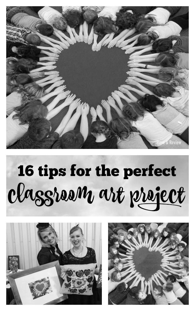 a collage of photos with the words 16 tips for the perfect classroom art project