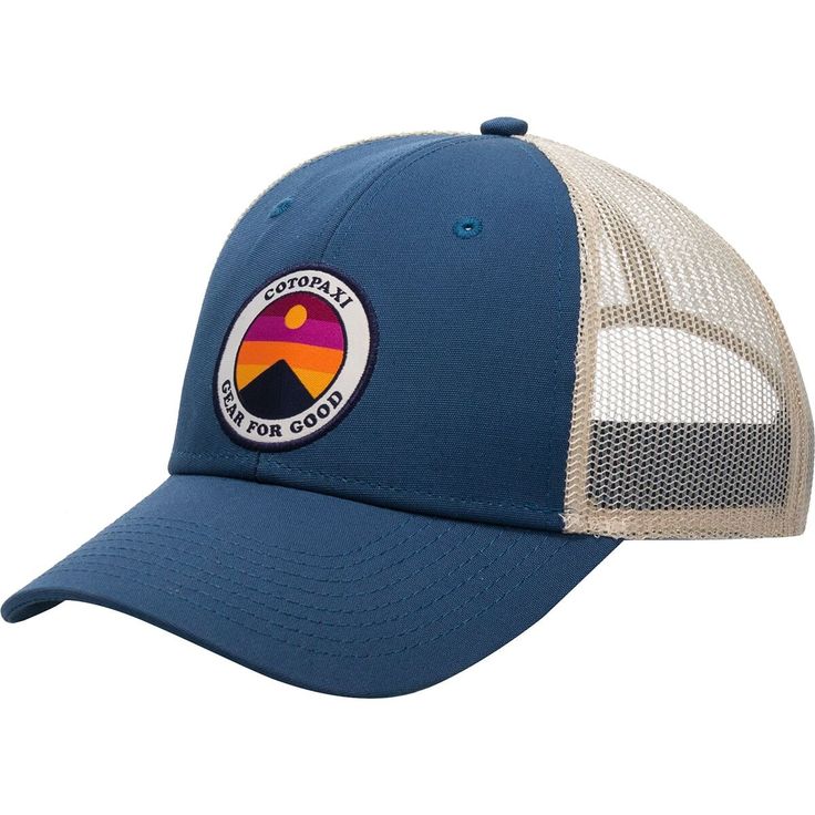 Its hard not to look on the bright side while we wear the Cotopaxi Sunny Side Trucker Hat. This hat keeps the sun off of our face while we navigate mountain trails, commute to work on our bike, or just hang in the backyard with our friends. Six-panel Outdoor Hat With Upf 50+, Casual Durable Baseball Cap For Outdoor Activities, Durable Casual Baseball Cap For Outdoor Activities, Breathable Blue Trucker Hat For Outdoor Activities, Blue Summer Hiking Hat, Blue Breathable Trucker Hat For Outdoor, Durable Snapback Hats For Outdoor Activities, Summer Outdoor Six-panel Trucker Hat, Summer Trucker Hat For Outdoor Activities