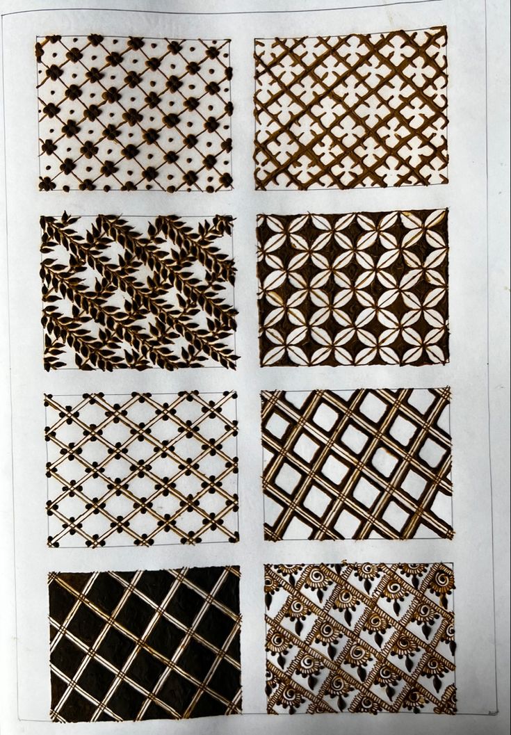 an open book with different patterns on it