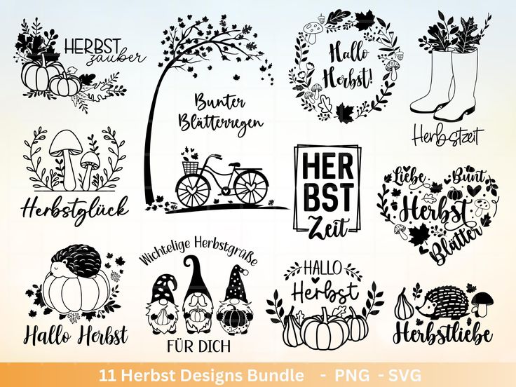 the 11 best designs bundle includes pumpkins, leaves and other autumn elements for your design project