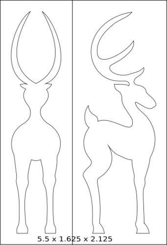 the silhouettes of deer and antelope are shown with measurements for each one