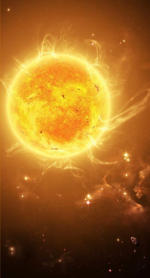 an artist's impression of the sun in space