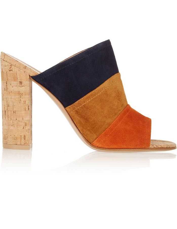 Mules Gianvito Rossi Summer Mules, Suede Leather Shoes, Shoe Shine, Chunky Shoes, Suede Mules, Chunky High Heels, Block Heel Shoes, Shoe Obsession, Blue Suede