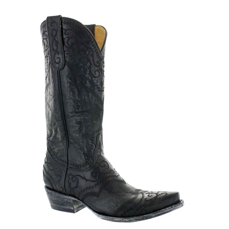 Black leather with black western stitching details. If you are looking for a cool pair of western boots to go with every outfit, this will be the one. Your Staple to your boot collection or your very first pair to start with. Boot Collection, Be The One, Heel Caps, Beautiful Boots, Cool Boots, Leather Pulls, Rubber Heels, Leather Care, Tall Boots