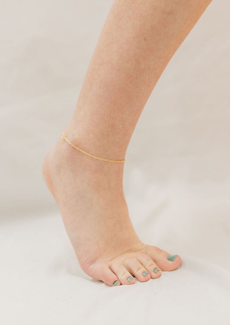 Figaro chain anklet 14k Gold filled chain & components Spring closure 9.5" with 3/4" extender Hypoallergenic Adjustable Gold Jewelry With Cable Chain, Adjustable Gold Cable Chain Jewelry, Hypoallergenic Gold Chain Bracelet, Adjustable Gold Plated Anklets, Gold Anklets With Adjustable Chain, Delicate Chain Yellow Gold Anklet, Yellow Gold Delicate Chain Anklet, Adjustable Gold Anklets With Extender, Adjustable Gold Anklet With Delicate Chain