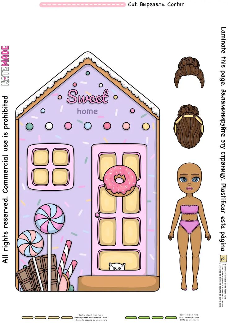 a cut out of a doll house with a doughnut shop