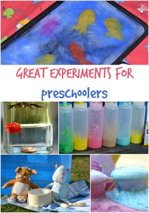 there are many different pictures with the words great experiments for preschoolers on them