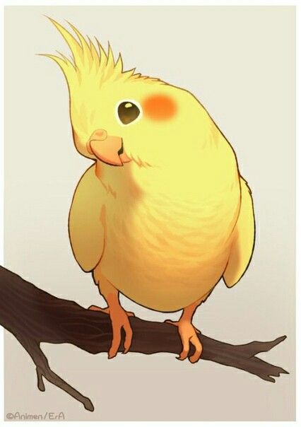 a yellow bird sitting on top of a tree branch next to a twigy tail