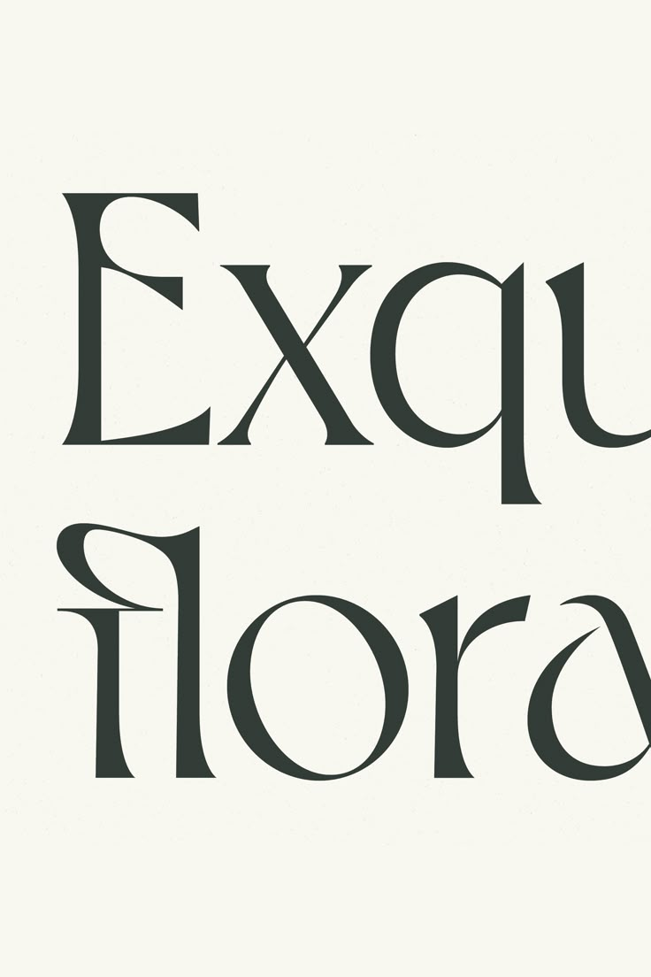 an old english typeface is shown in black and white, with the words esqu flora on it