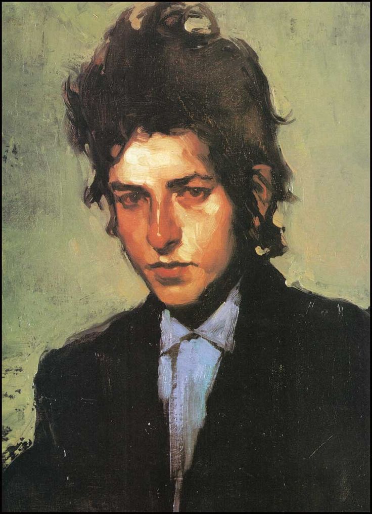 a painting of a man in a suit and tie looking at the camera with his eyes closed