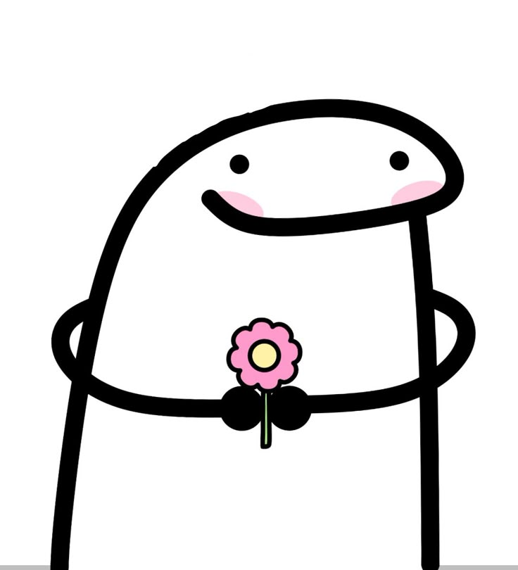 a cartoon character with a flower in his hand