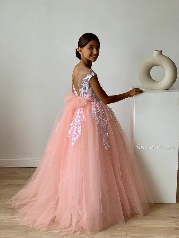 Flower Girl Dress Tulle Flower Girl Dress Lace Girl Dress - Etsy Lace Princess Dress For Party With Lace Back, Princess Ball Gown For First Communion, Party Lace Princess Dress With Lace Back, Party Princess Dress With Lace Back, Lace Princess Dress With Lace Back For Party, Lace Bodice Ball Gown Pageant Dress, Lace Ball Gown Pageant Dress With Lace Bodice, Wedding Tutu Dress With Lace Bodice, Pink Tulle Pageant Dress For Wedding