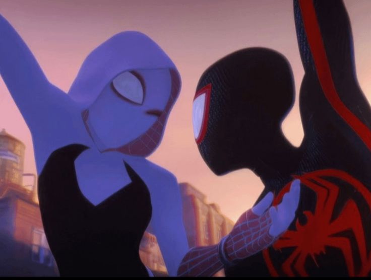 spider - man into the spider verse is shown in an animated scene from the movie