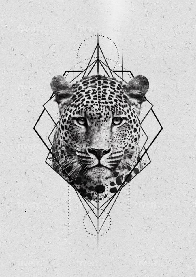 I will design you geometric, colorful, animal tattoo Leopard Tattoo Men, Geometric Jaguar Tattoo, Jaguar Tattoo Design, Leopard Tattoo Design, Sombras Tattoo, Geometric Tiger Tattoo, Designer Tattoo, Australia Tattoo, Animal Tattoos For Men