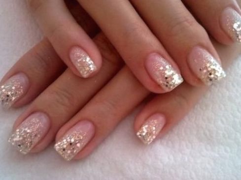 Clear Gel Nail Polish, Sns Colors, 2017 Nails, Clear Glitter Nails, Clear Gel Nails, Posh Nails, Festive Nails, Bridesmaids Nails, New Years Eve Nails