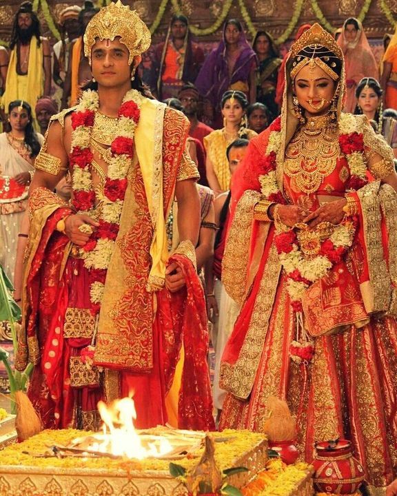 Photo Gallery of Siya Ke Ram - MARRIAGE:1 - Page 3 - Wattpad Ram Sita Image, Ram Sita Photo, Ram Sita, Siya Ke Ram, Indian Marriage, Designer Bridal Lehenga Choli, Bride And Groom Outfits, Sita Ram, Bridal Photography Poses