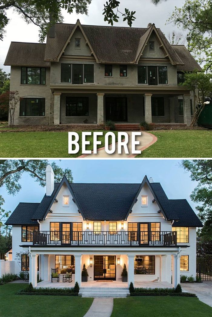 before and after pictures of a large house