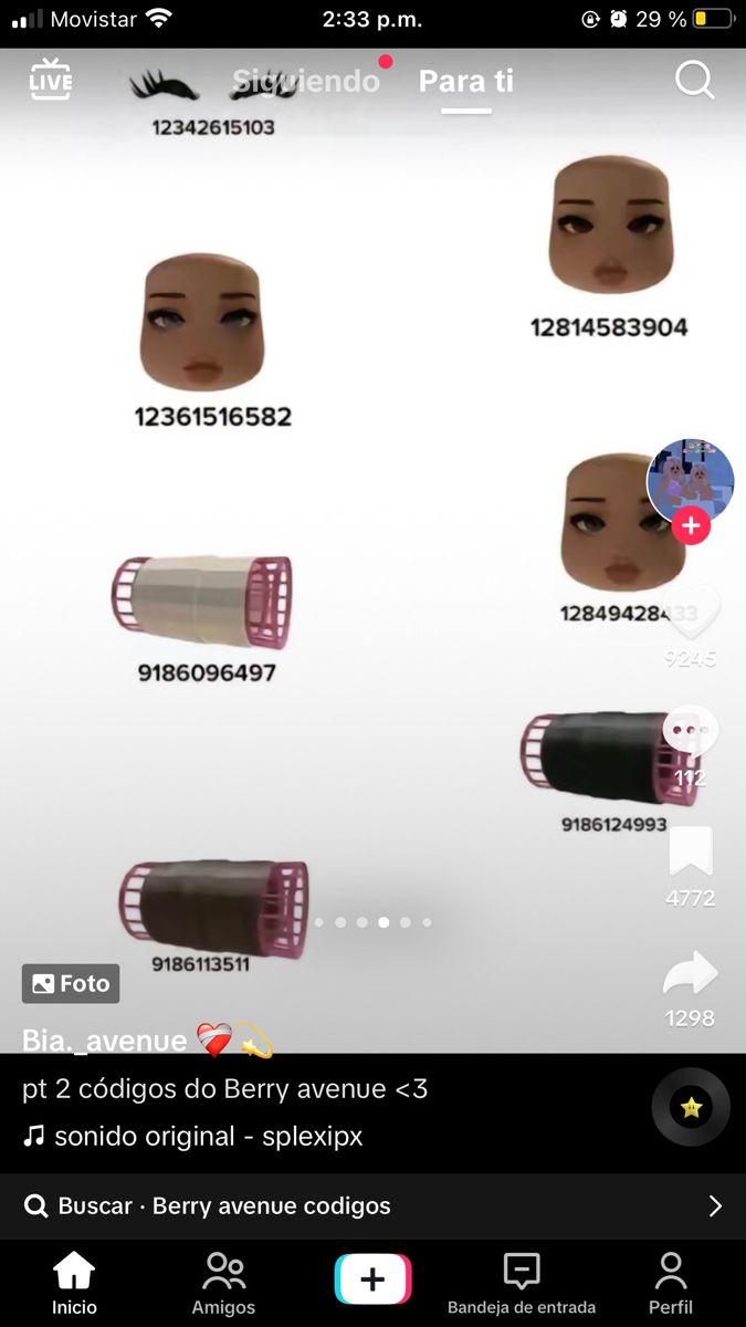 an iphone screen showing the different types of hair and makeup products on display in spanish