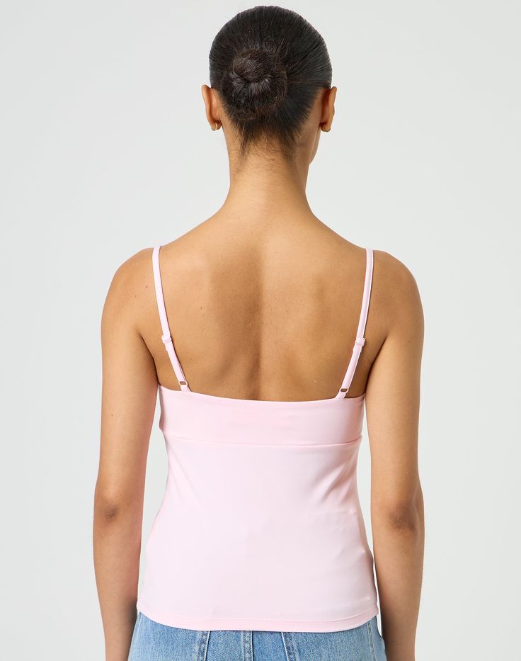 The latest crossover cami top is now here in our supersoft fabric featuring spaghetti straps and flattering fit. Spaghetti Strap Tank Top With Built-in Bra For Loungewear, Fitted V-neck Camisole With Adjustable Straps, Elastane Camisole With Built-in Bra, Camisole With Built-in Bra For Loungewear, Elastane Cami Tank Top With Adjustable Straps, Adjustable Spaghetti Strap Elastane Tank Top, Fitted Camisole Top With Crisscross Straps, V-neck Tops With Adjustable Straps And Stretch, Pink Elastane Top With Built-in Bra