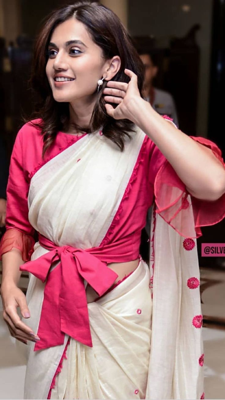 Tapsee Pannu, Party Wears, Blouse Designs High Neck, Saree Wearing Styles, Blouse Designs Catalogue, Saree Blouse Neck Designs, Backless Blouse Designs, New Saree Blouse Designs, Fashionable Saree Blouse Designs