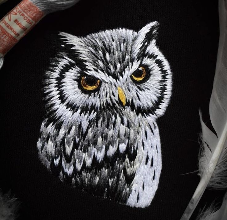 Owl Embroidery Pattern Free, Owl Embroidery Pattern, Embroidery Hoop Art Tutorial, Cottagecore Embroidery, Owl Embroidery, Basic Hand Embroidery Stitches, Embroidery 3d, Animal Embroidery Designs, Embroidery Tshirt