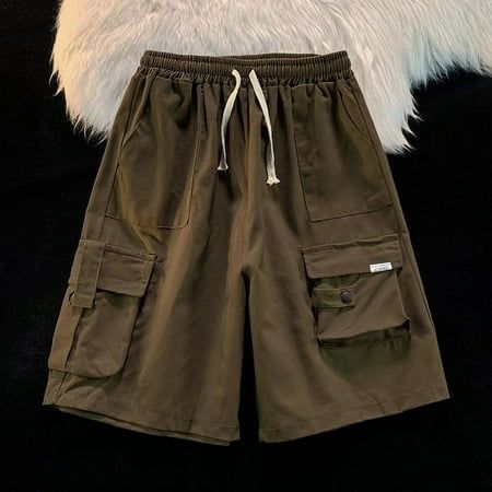 en S-3xl Cargo Shorts Women Streetwear Wide Leg Shorts Bf Y2K Harajuku High Waist Multi Pockets Sports Short Pants, Women's, Size:XXL, Brown Gender: female.  Age Group: adult. Plus Size Ripped Jeans, Hip Hop Cargo Pants, Athletic Pants Womens, Epic Clothes, Black Swim Trunks, Long Denim Shorts, Cargo Shorts Women, Casual Denim Shorts, Y2k Harajuku